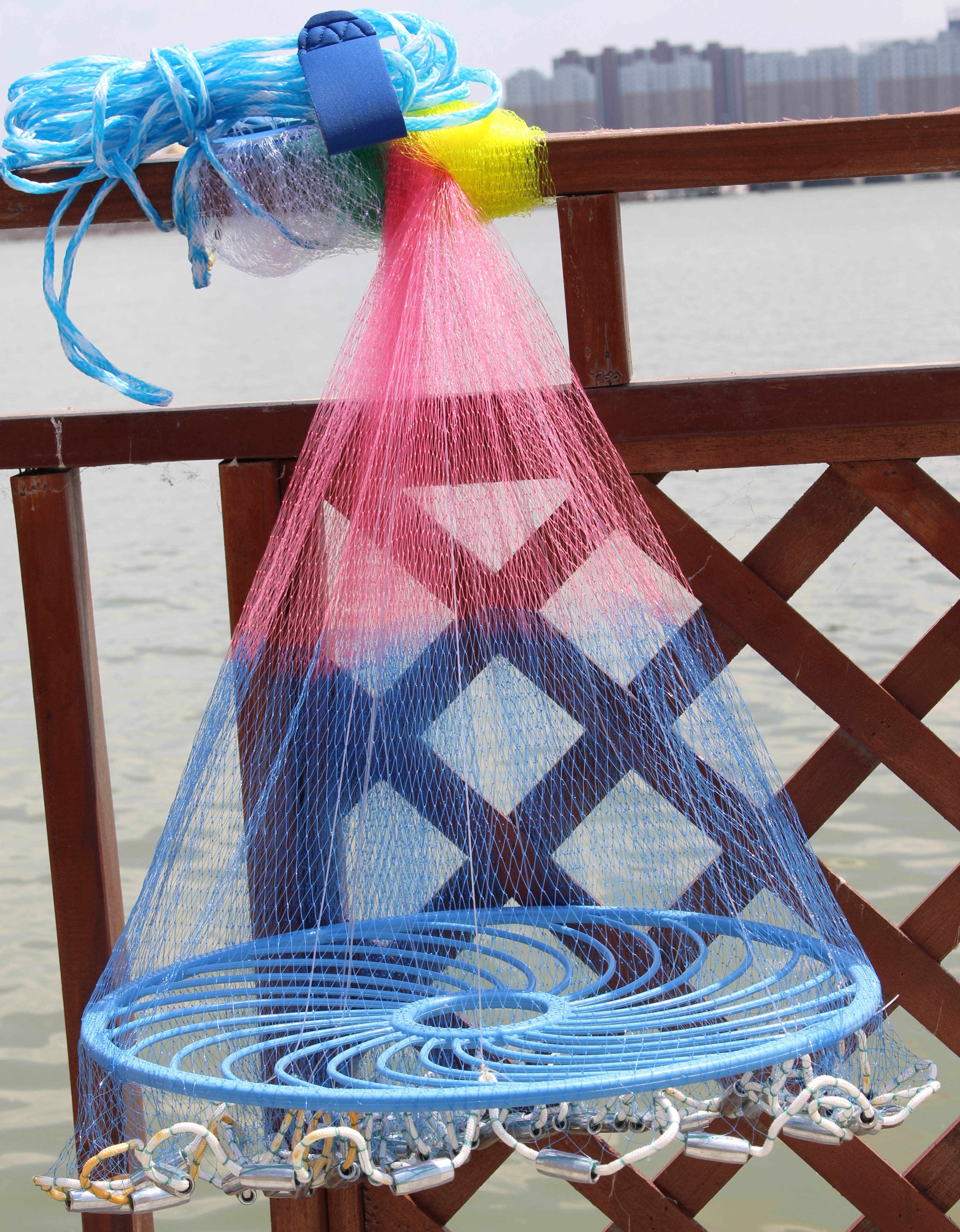 4ft-14ft Monofilament Fishing Net with Disc Easy Throw American Style Multifilament Frisbee Fishing Cast Net