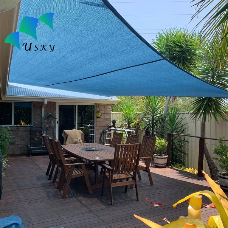 Sun Shade Sail Canopy Blue Cover for Patio Outdoor Backyard Shade Sail for Garden Playground