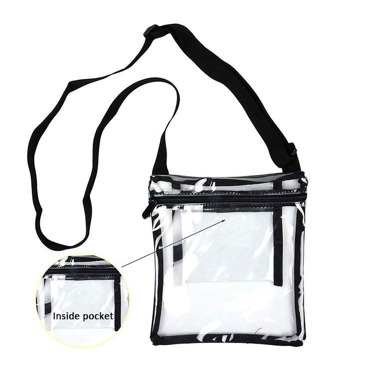 Girls small transparent PVC shoulder bag clear crossbody sling bag for teenagers