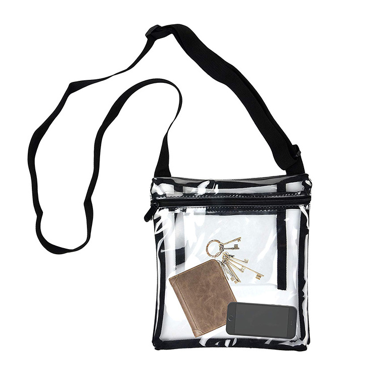 Girls small transparent PVC shoulder bag clear crossbody sling bag for teenagers