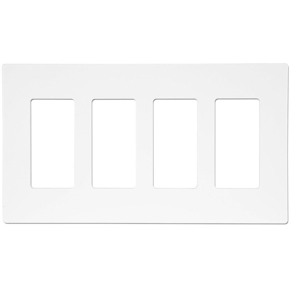 USA Standard 4 Gang Screwless  plastic cover for decorator gfci/switch/USB charger receptacle wall plate