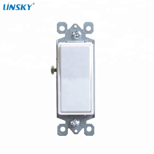 Shanghai Linsky 15A 125V/277V Decorate Light Switch Single Pole Switch White/Black with Back& side wire