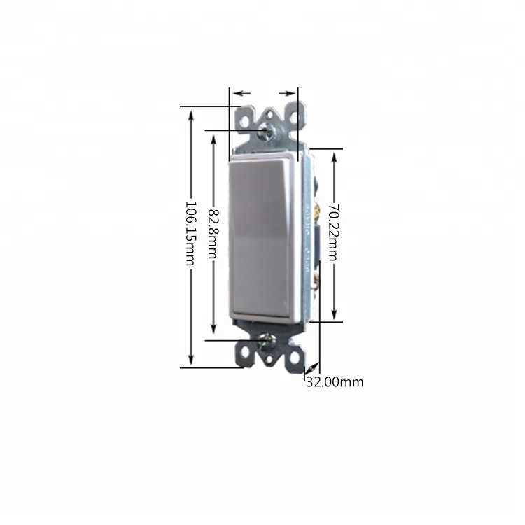 Shanghai Linsky 15A 125V/277V Decorate Light Switch Single Pole Switch White/Black with Back& side wire