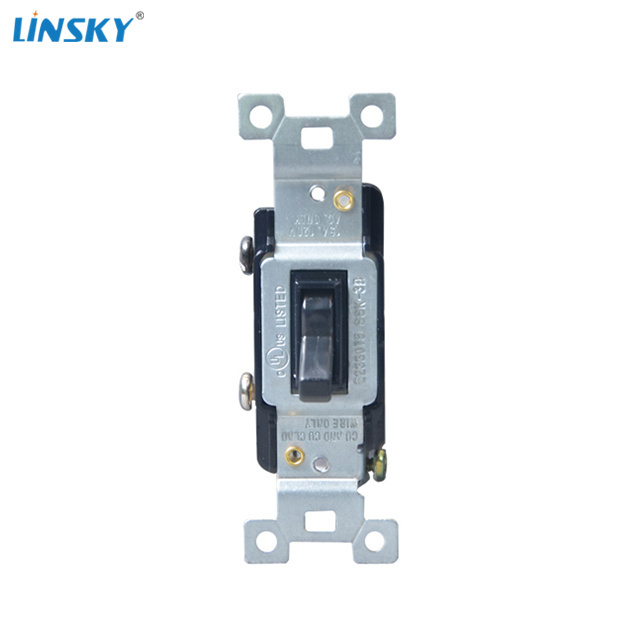 Shanghai Linsky 15A 125V/277V 3 way Toggle Light Switch Wall Switch with Back& side wire White/Black color