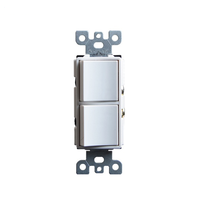 Shanghai Linsky 15A 125V/277V Double Decorate Light Switch Single Pole Switch White/Black with side wire