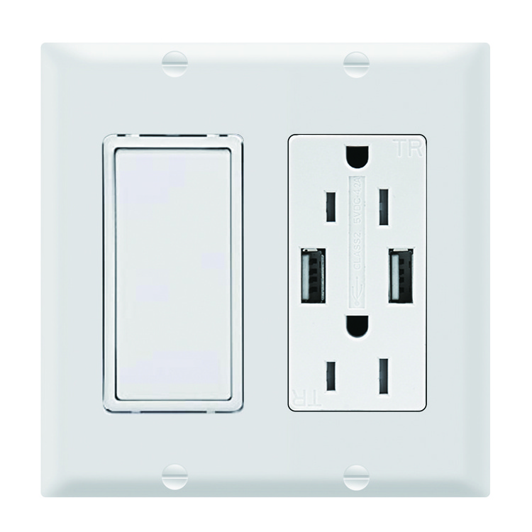 Shanghai Linsky  switch receptacle combo usb, 3 way switch & USB power outlet