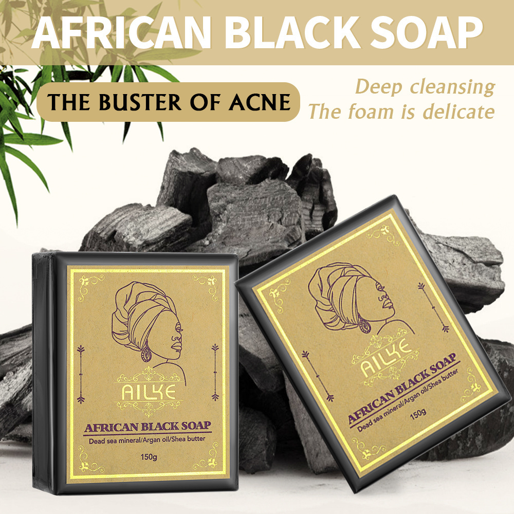 Ailke Deep Cleansing Charcoal Face Black Soap Oil Control Acne Tighten Pore Whitening Soap For Men