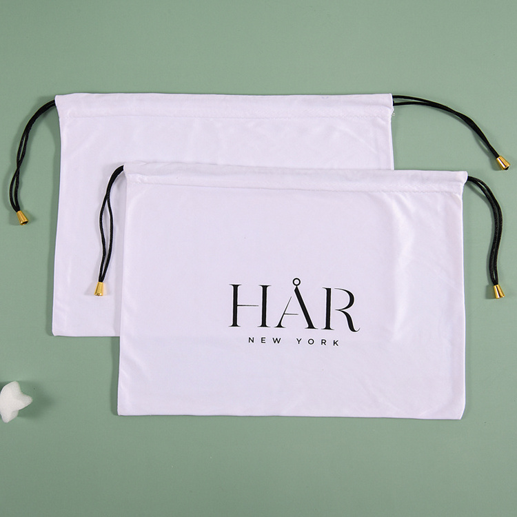 Custom High Quality Silk Jewelry Gift Dust Pouch Packaging Drawstring Size Printed Wig Hair Satin Bag