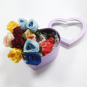 Custom Logo Round Cylinder Paper Gift Package Box Ribbon Handle Flower Box Factory Direct Supply Cosmetics Jewelry