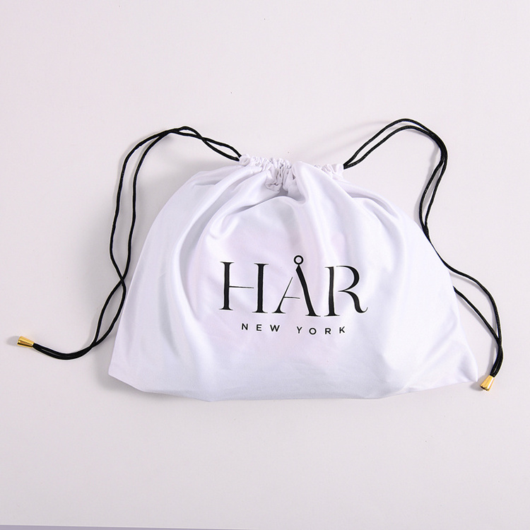 Large Custom Luxury Silk Satin Pouch Big Gift Packaging Bags With Drawstring Dust Proof Wig Hair Satin Pouch