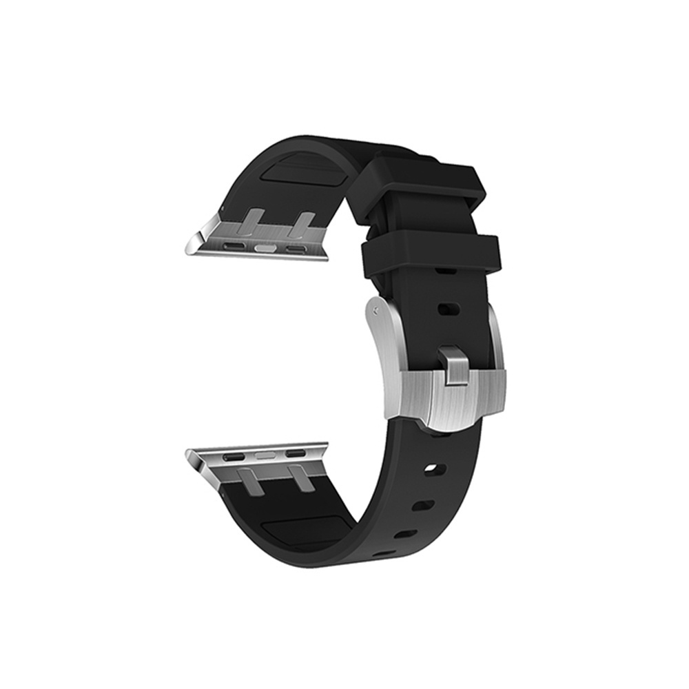 Luxury AP Stainless Steel Buckle Silicone Watch Band Watch Strap for Apple Watch 49mm 45mm 44mm 42mm Strap