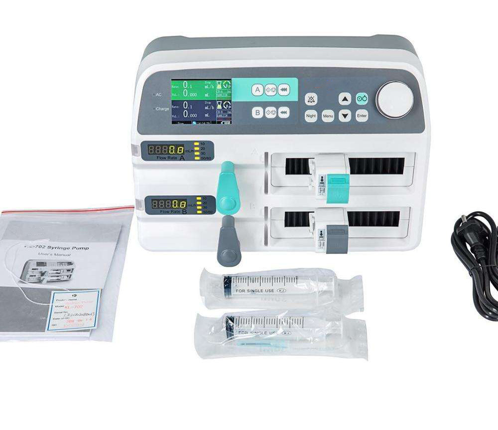 Ce Approved Medical Dual Syringe Pump Double Channel Injection Pump Double Channels Syringe Pump