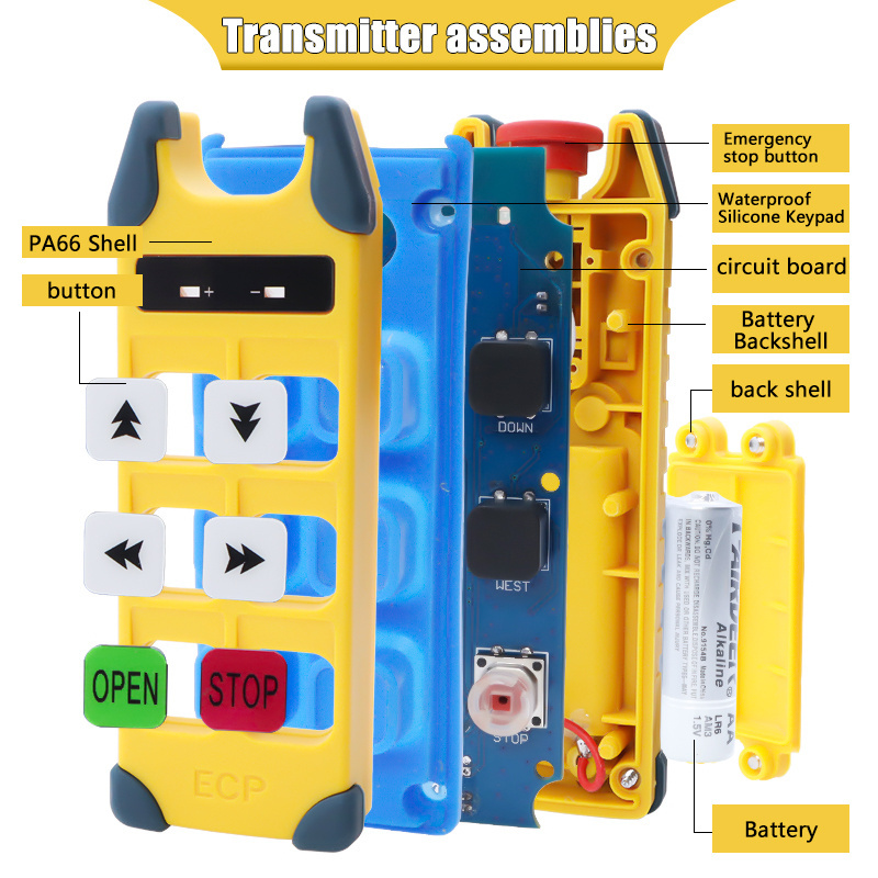 Good quality and cheap ECD-4D 4 double buttons industrial overhead crane radio wireless remote control