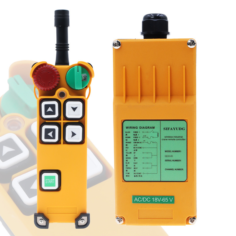 F24-4D Factory price 433mhz universal industrial wireless crane remote control rf 1 transmitter and 1 receiver