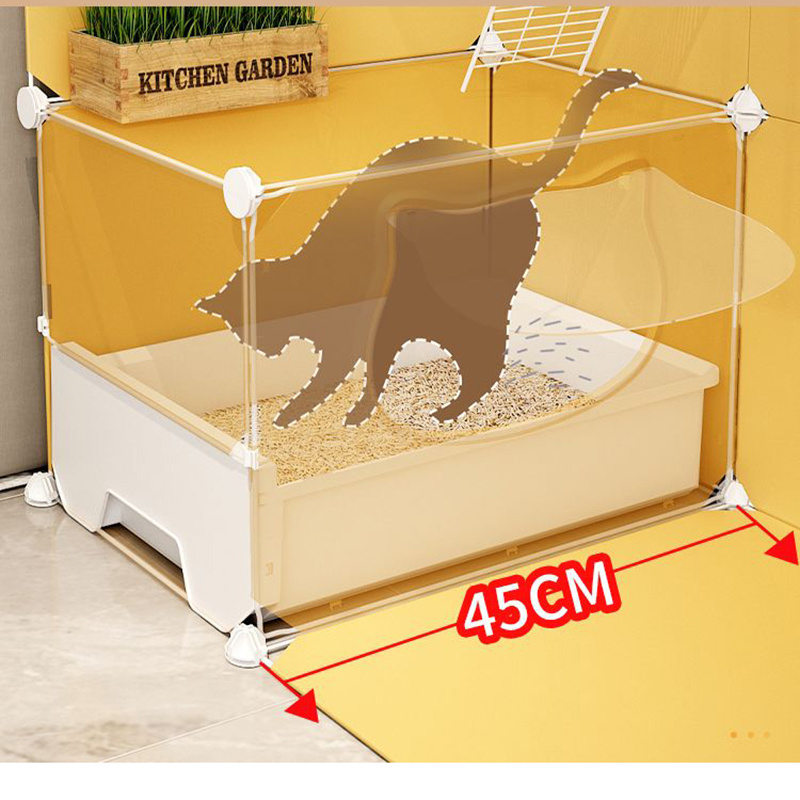 Household Indoor Cat Cages House Living Room Balcony Pet Fence with Toilet Litter Box Cat Villa Pet Cage