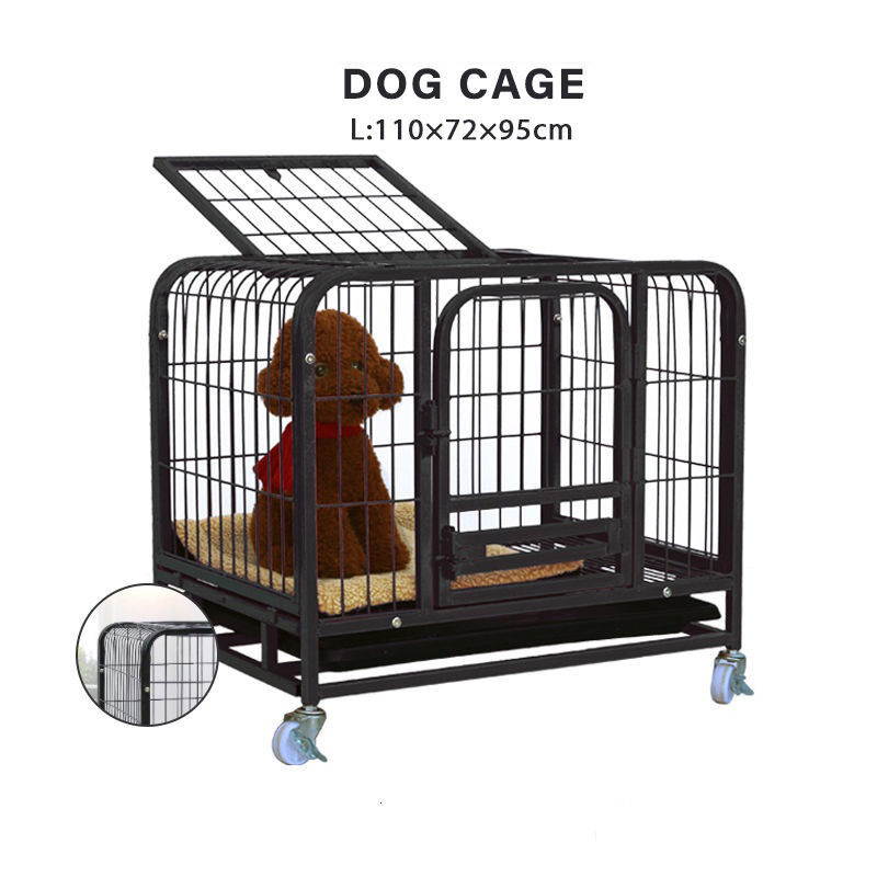 iron dog boarding kennel outdoor metal panels large space pet dog cage carrier toilet tray crate animal cages with wheel