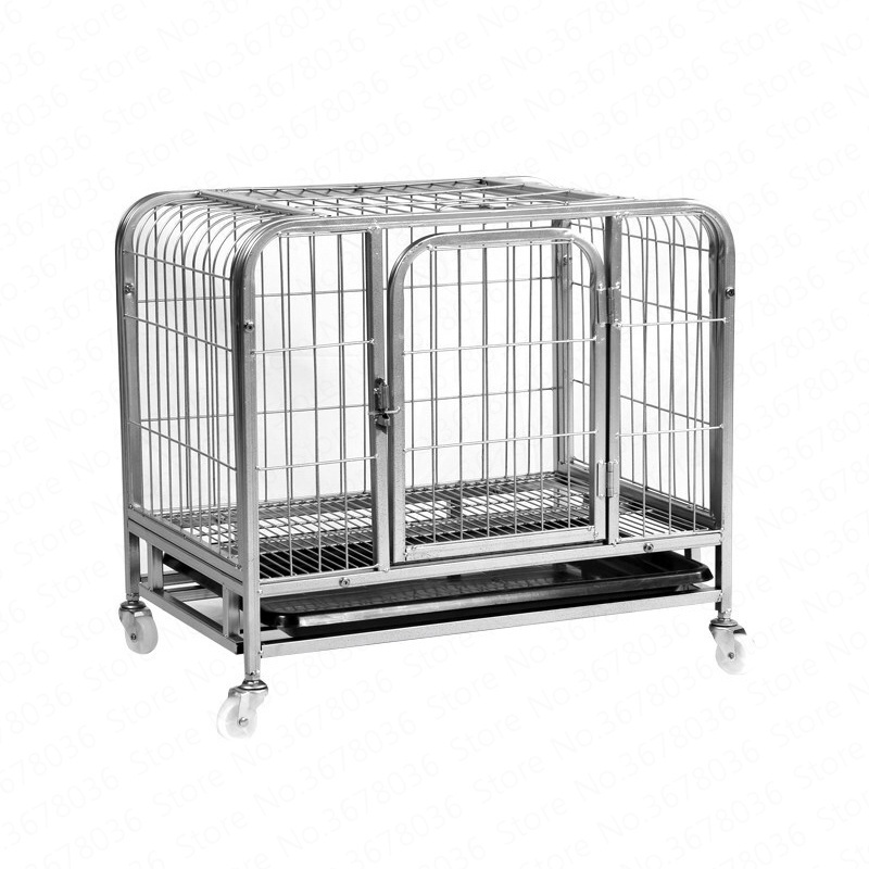 iron dog boarding kennel outdoor metal panels large space pet dog cage carrier toilet tray crate animal cages with wheel