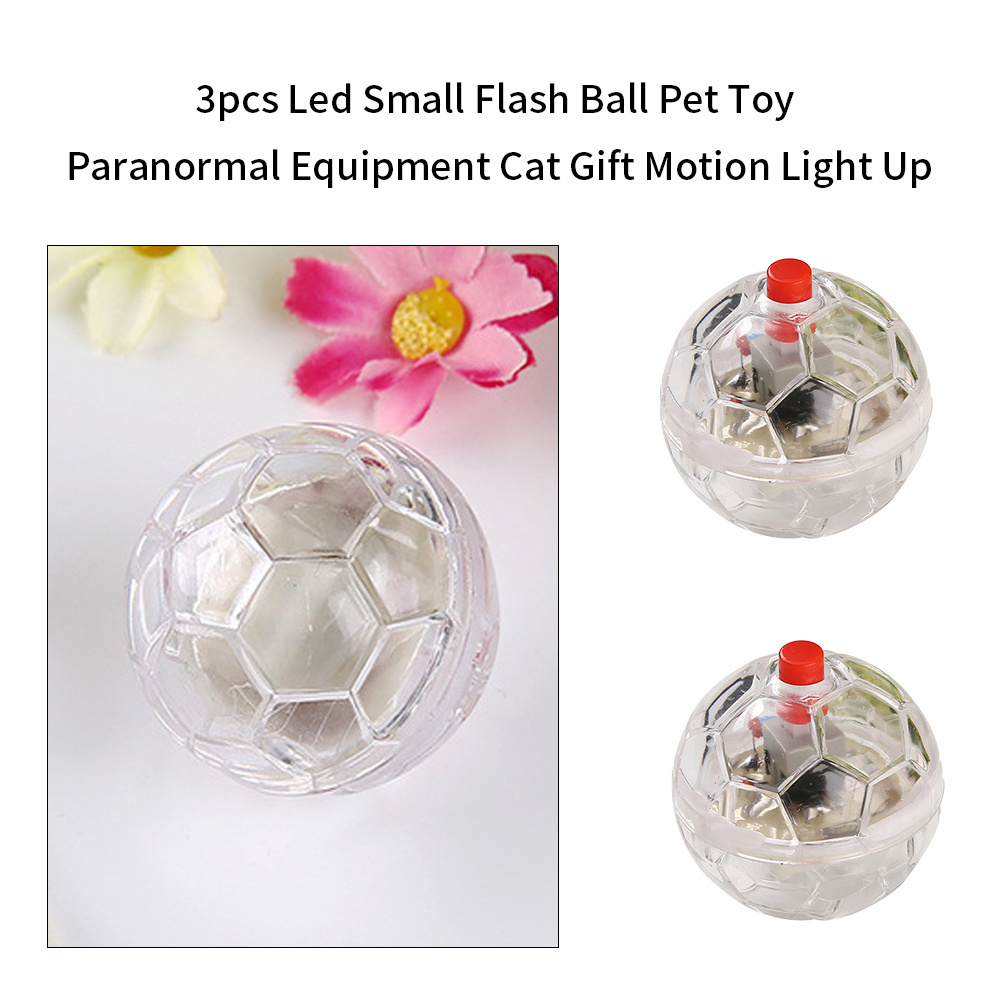 3pcs Led Small Flash Ball Pet Toy Paranormal Equipment Cat Gift Motion Light Up Pet Cat Accessories