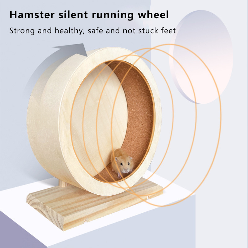 Wooden Silent Spinner Non Slip Run Disc for Hedgehogs Small Pets Exercise Wheel Hamster Exercise Wooden Wheel Toy