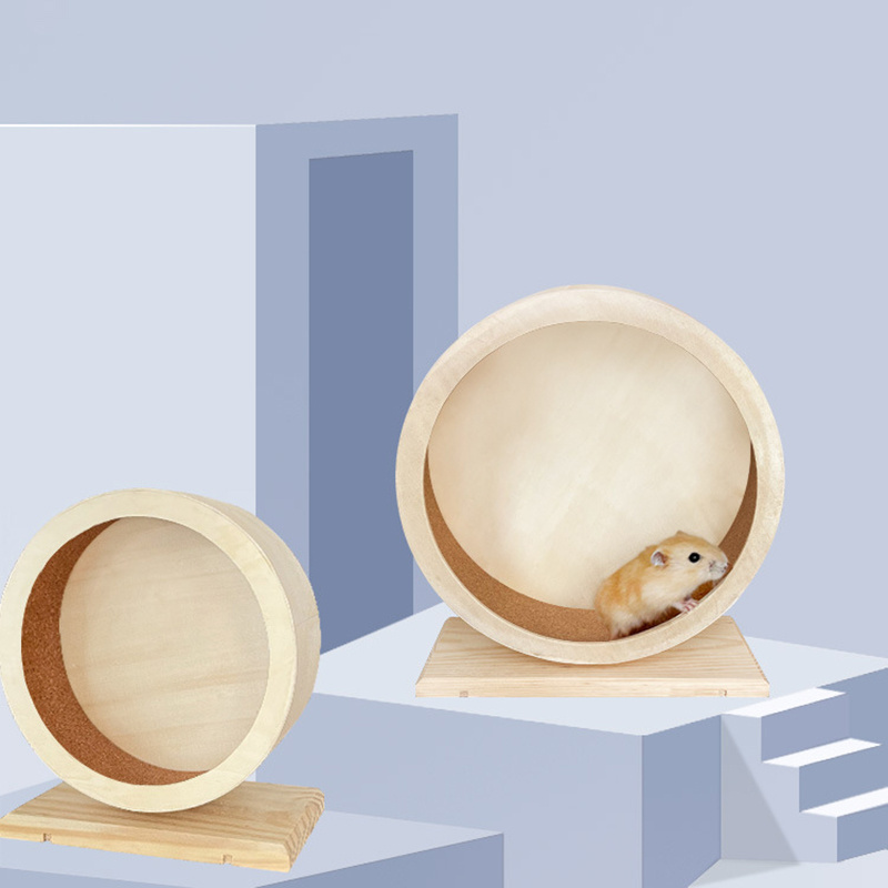 Wooden Silent Spinner Non Slip Run Disc for Hedgehogs Small Pets Exercise Wheel Hamster Exercise Wooden Wheel Toy