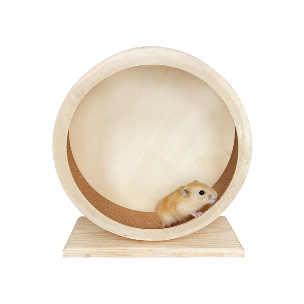 Wooden Silent Spinner Non Slip Run Disc for Hedgehogs Small Pets Exercise Wheel Hamster Exercise Wooden Wheel Toy