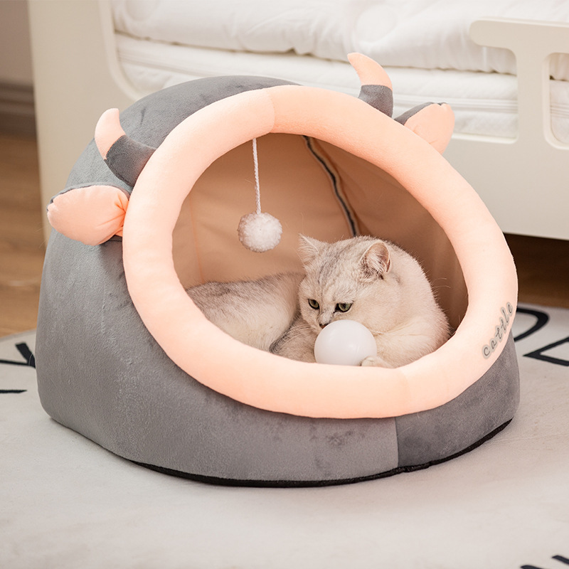 Pet Dog Cat House Bed Round Sleeping Home Bag Soft Plush Warm Cat Goods Suitable for Small Dogs and Cats Basket Accessories