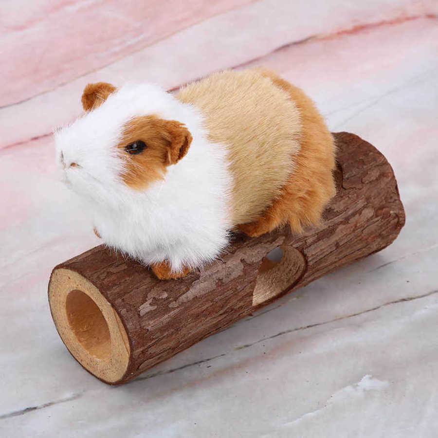 Hamster Toy Wooden Animal Tunnel Exercise Tube Chewing Toy for Rabbit Ferret Hamster Guinea Pig Ladder Bridge Swing Hanging