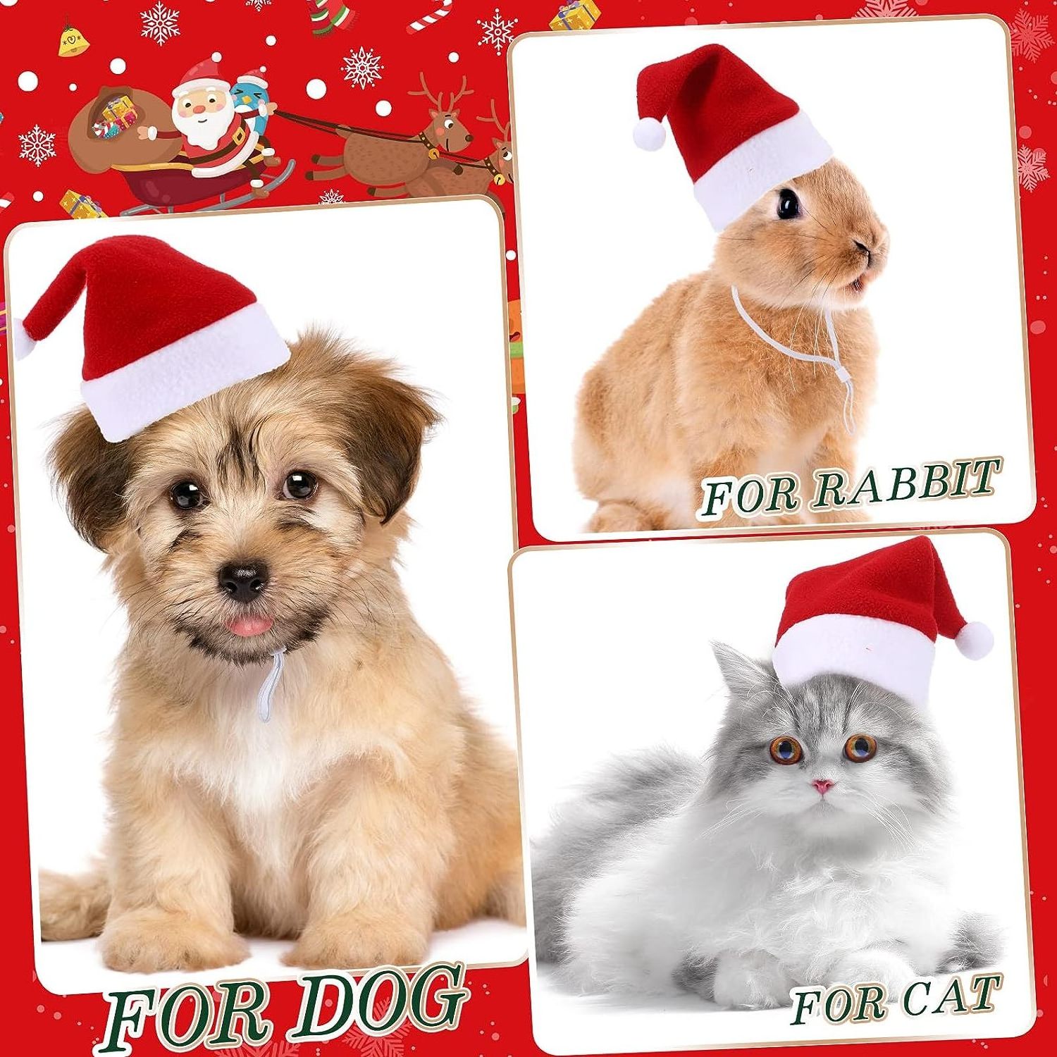 Christmas Dog Santa Hat for Cat Christmas Hat Holiday Party