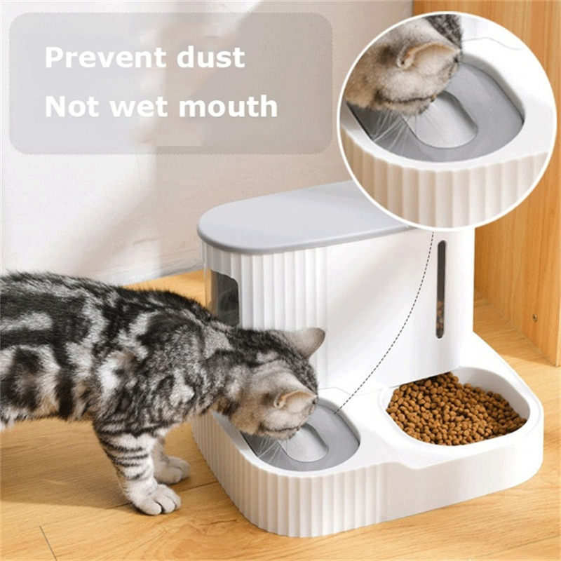 Pet Cat food bowl 3LDog Automatic Feeder with Dry Food Storage Cat Drinking Water bowl High Quality Safety Material pet supplies