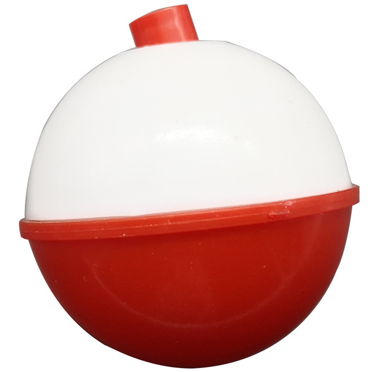 Plastic Fishing Float and Bobbers Assortment Push Button Snap-on Round Buoy Fishing Floats Bobber Red and White