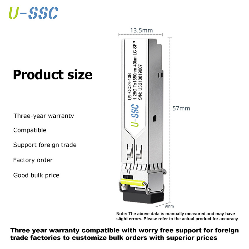 Optic Fiber 1.25g SFP 1310/1550nm 20km With LC Connector 1000base Sfp Bidi Transceiver module sfp