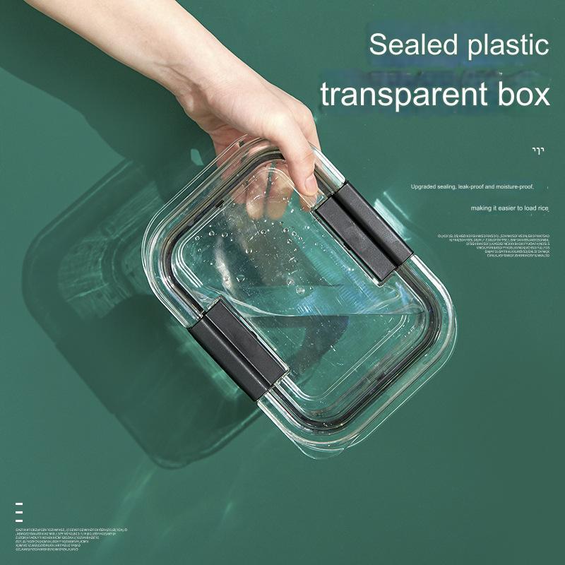 Custom Clear Plastic Kids Storage Lunch Box Pantry Fridge Kitchen Transparent Airtight Food Storage Containers Set With Lock