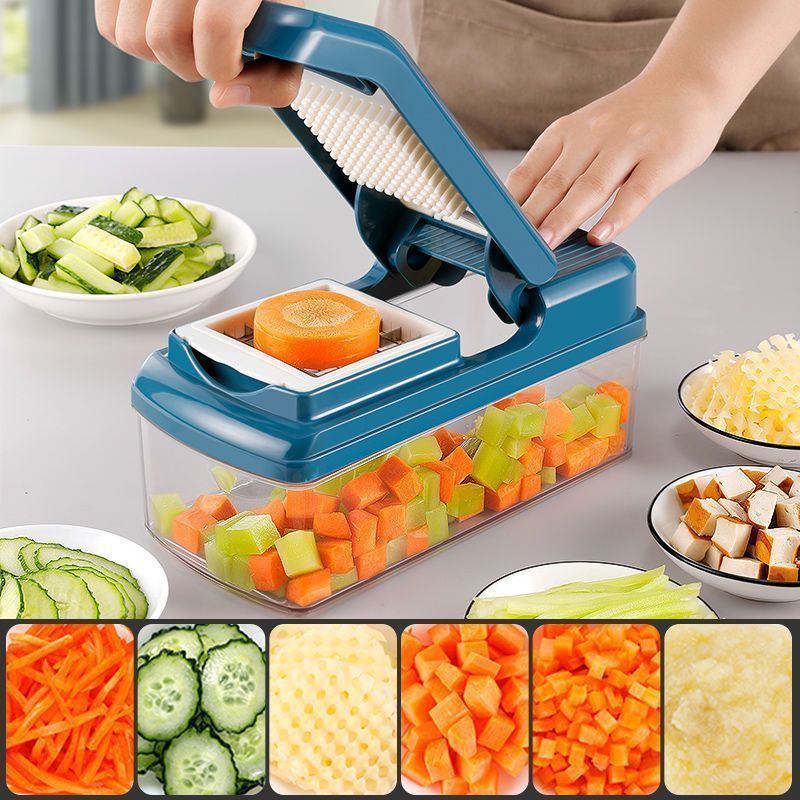 Upgrade High QualityFruit Vegetable Potato Cutter Handheld Food Chopper ABS Plastic Multi-functional Green Food Slicer Chop tool