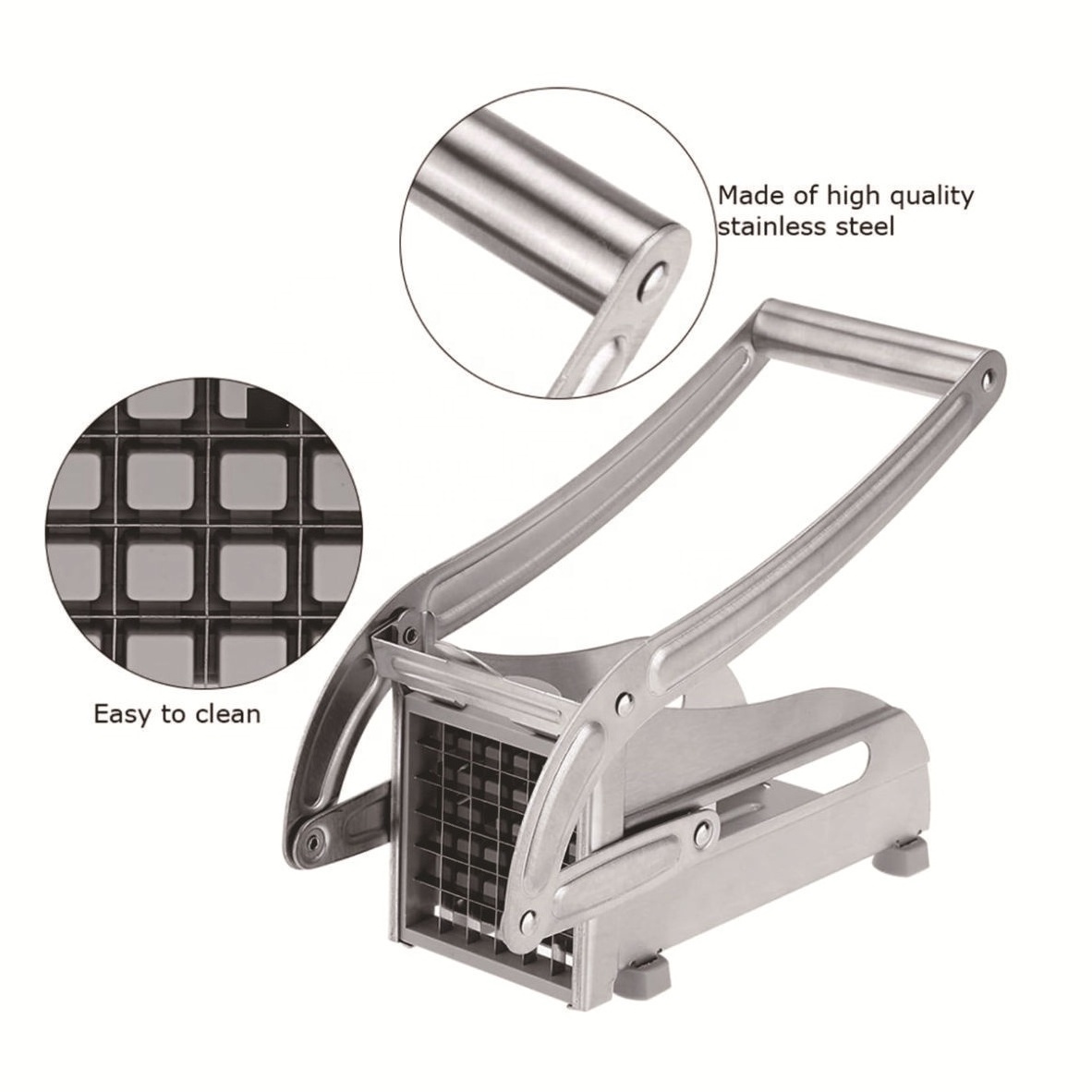 Manual French Fries Cutter Stainless Steel Potato Chips Maker French Fry Cutter Potato Slicer