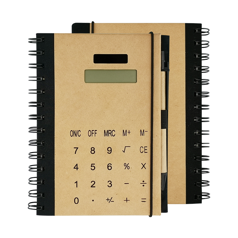 Custom Promotional Memo Pad Notebook A6 Sticky Note Digit Customized Logo Thin Kraft Paper Calculator Solar