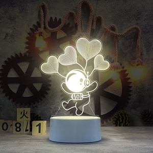 New Product Ideas 2023 Custom Design White ABS Base Astronaut Luminous Mini Led Night Lamp Souvenirs Gifts Sets Items