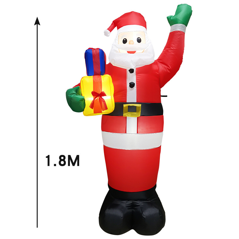 2023 New Year Christmas Decoration 1.8M Santa Claus Carrying A Gifts Christmas Inflatable Christmas Tree