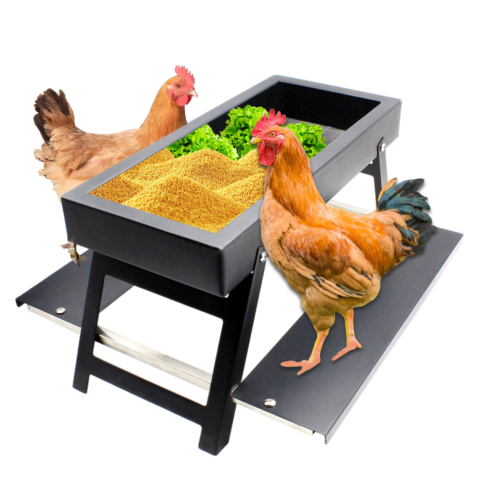 Stainless steel Chicken Feeder Table Animals Feeder for Outside Environmentally Friendly Stainless steel