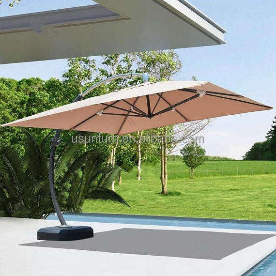 New Design Square Patio Large Lightweight Outdoor Umbrella Granite Base Accessory