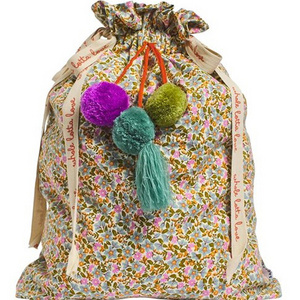 Wholesale Canvas Christmas Gift Bags Drawstring Tassel Sacks Sublimation Christmas Bags With Pom Pom