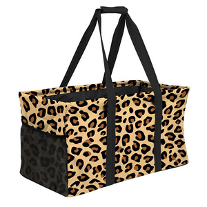 wholesale printing baby diaper bag animal utility tote large market shopping basket black leopard beach tote