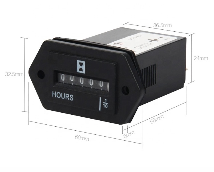 SYS-1 AC100-250V Digital Display Mechanical Hour Meter Counter