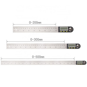 0-300mm 2 in 1 large LCD screen 8'' Plastic Digital angle finder Electronic protractor ultra energy efficient