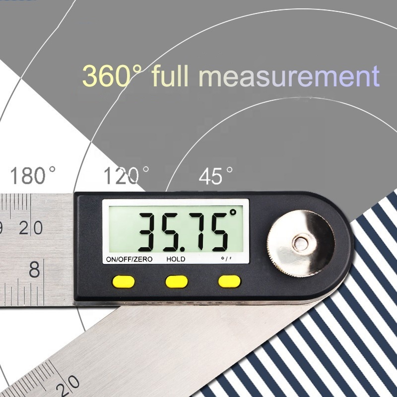 0-300mm 2 in 1 large LCD screen 8'' Plastic Digital angle finder Electronic protractor ultra energy efficient