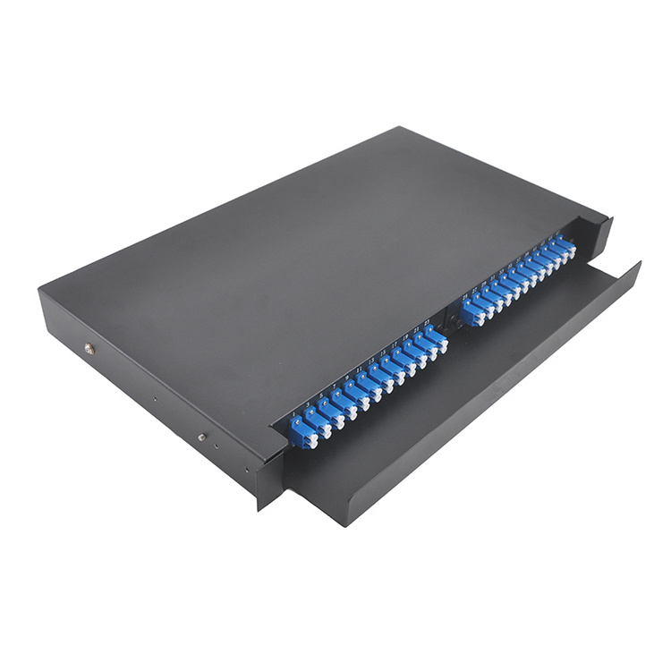 Sliding Type Terminal Box 1U 12/24/48 Port SC/LC/ST/FC Rack Mount Fiber Optical Patch Panel UT Cold Rolled Steel Sheet 4kg/pcs