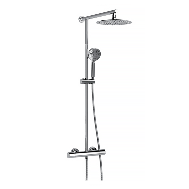 GSH5427-1 Rainfall Showers Bathroom Accessory Complete Silver Brass Shower Set With Thermostatic Mixer