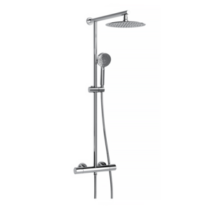 GSH5427-1 Rainfall Showers Bathroom Accessory Complete Silver Brass Shower Set With Thermostatic Mixer