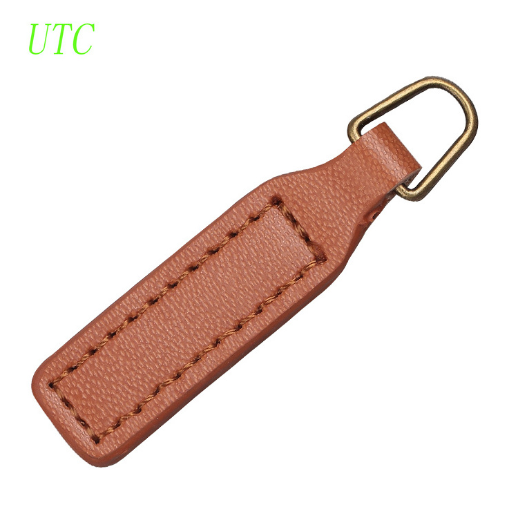 Fashion Design PU Leather Zipper Slider Blank Zipper Puller