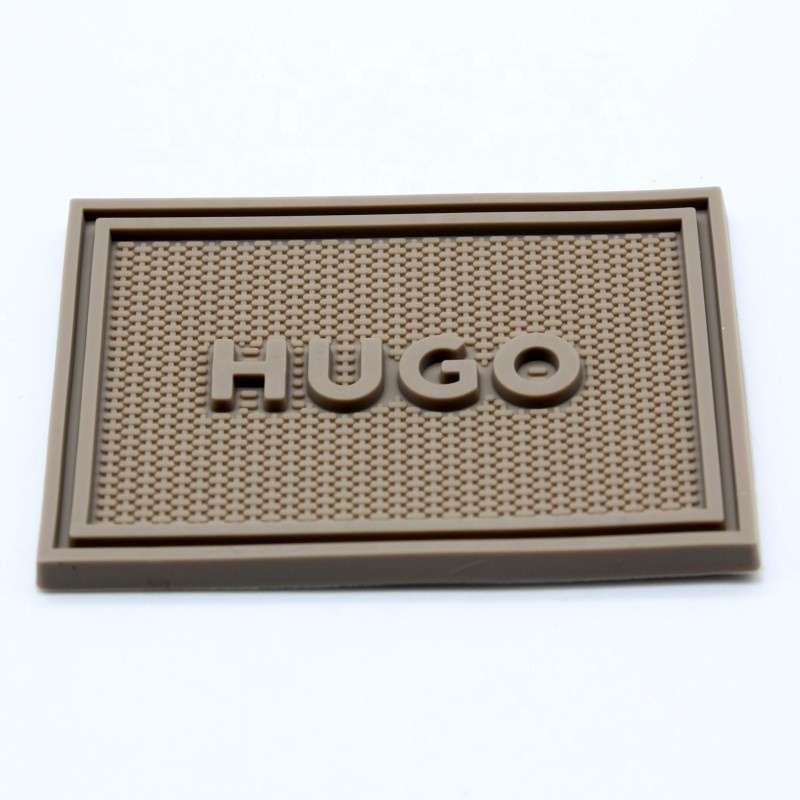 Eco-friendly Customized Embossed Logo Soft Silicone Label 3d Silicone Patch Heat Transfer Custom PVC Rubber Patch for clothing