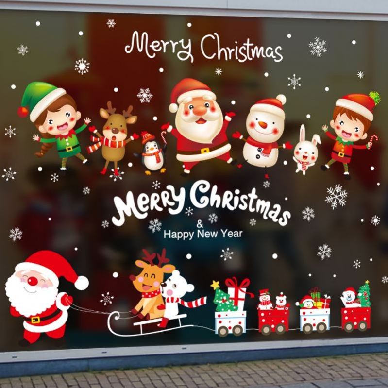 Factory Supplying Christmas Decoration Sticker Wall Window Sticker